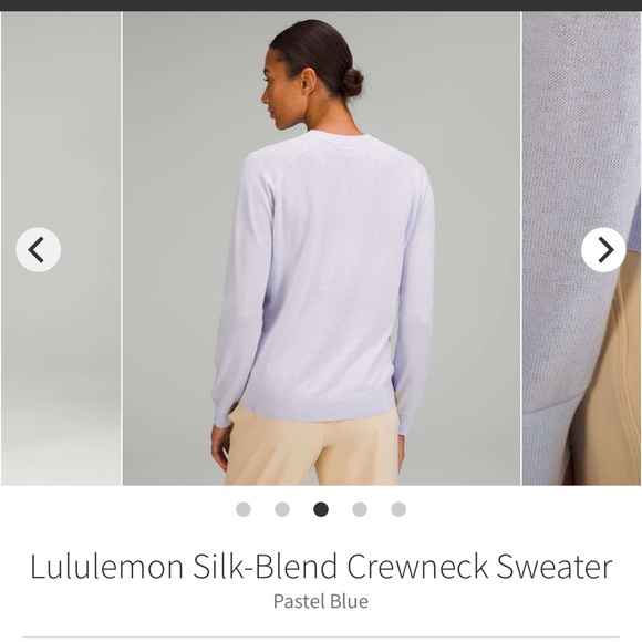 NEW with tags Lululemon Silk-Blend Crewneck Sweater
Pastel Blue sz 10 - Picture 3 of 7